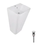 Комплект Qtap Tern: Раковина напольна моноблок 440х380х830 мм White + Донний клапан PU02O