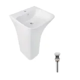 Комплект Qtap Crow: Раковина напольна моноблок 445x420x840 мм White + Донний клапан PU02O