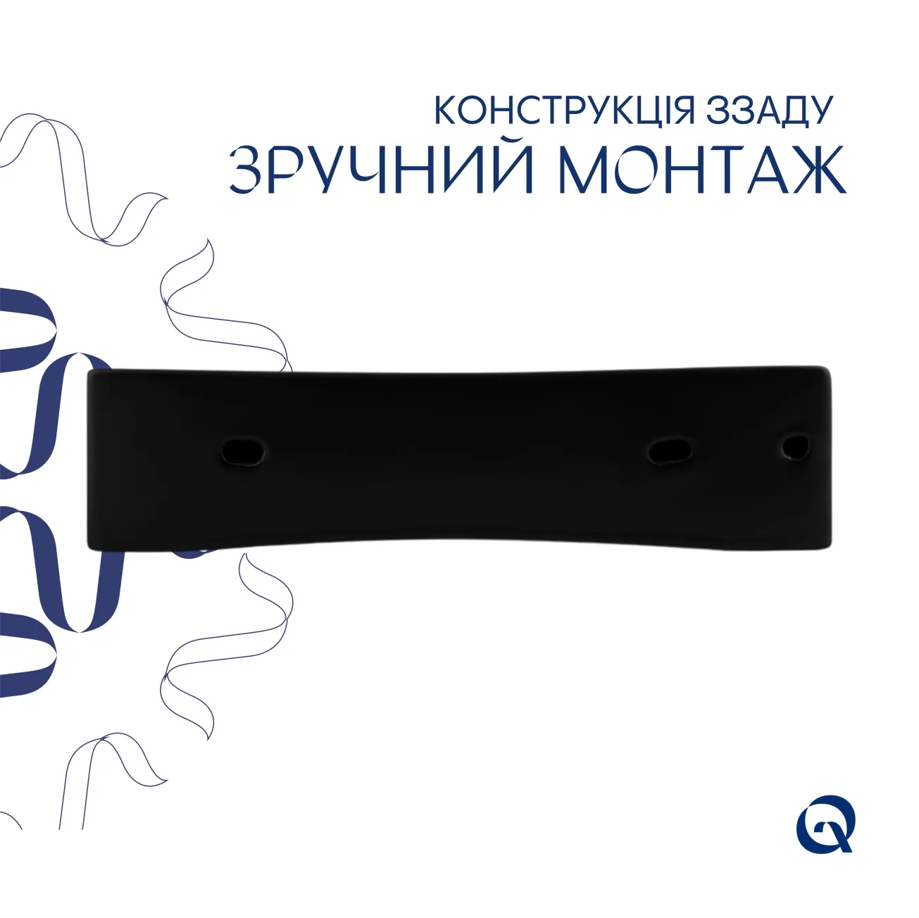 Комплект Qtap Nando LT: Раковина подвесная прямоугольная 500х420х130 мм Matt Black + Донный клапан PU03O Фото - 4