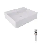 Комплект Qtap Nando LT: Раковина подвесная прямоугольная 500х420х130 мм White + Донный клапан PU02O