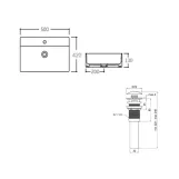 Комплект Qtap Nando LT: Раковина подвесная прямоугольная 500х420х130 мм White + Донный клапан PU02O Фото - 1