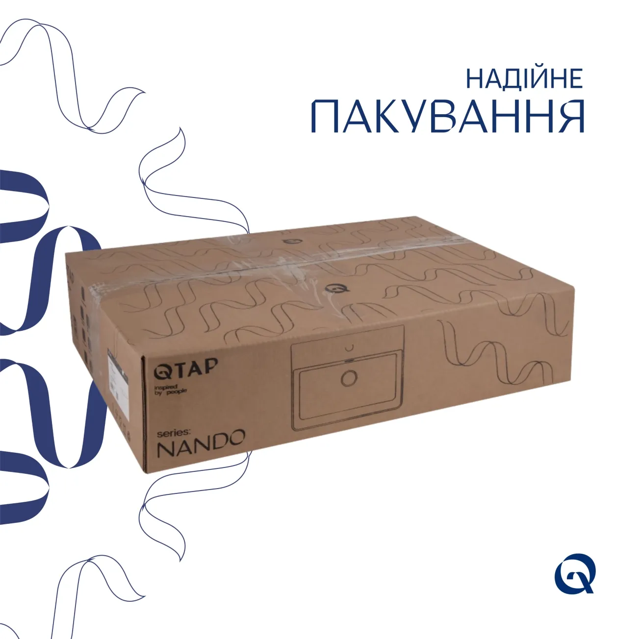 Комплект Qtap Nando LT: Раковина подвесная прямоугольная 610х420х140 мм White + Донный клапан PU02O Фото - 5