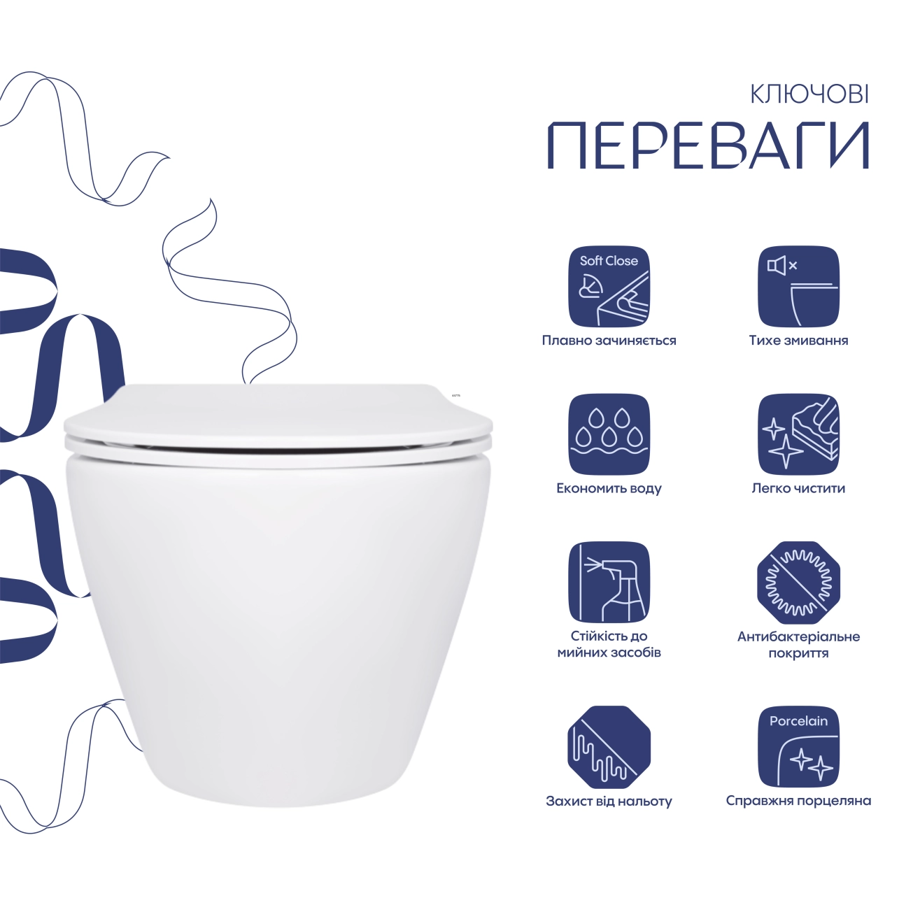 Унитаз подвесной Qtap Jay безободковый с сиденьем Soft-close QT07335175W Фото - 2