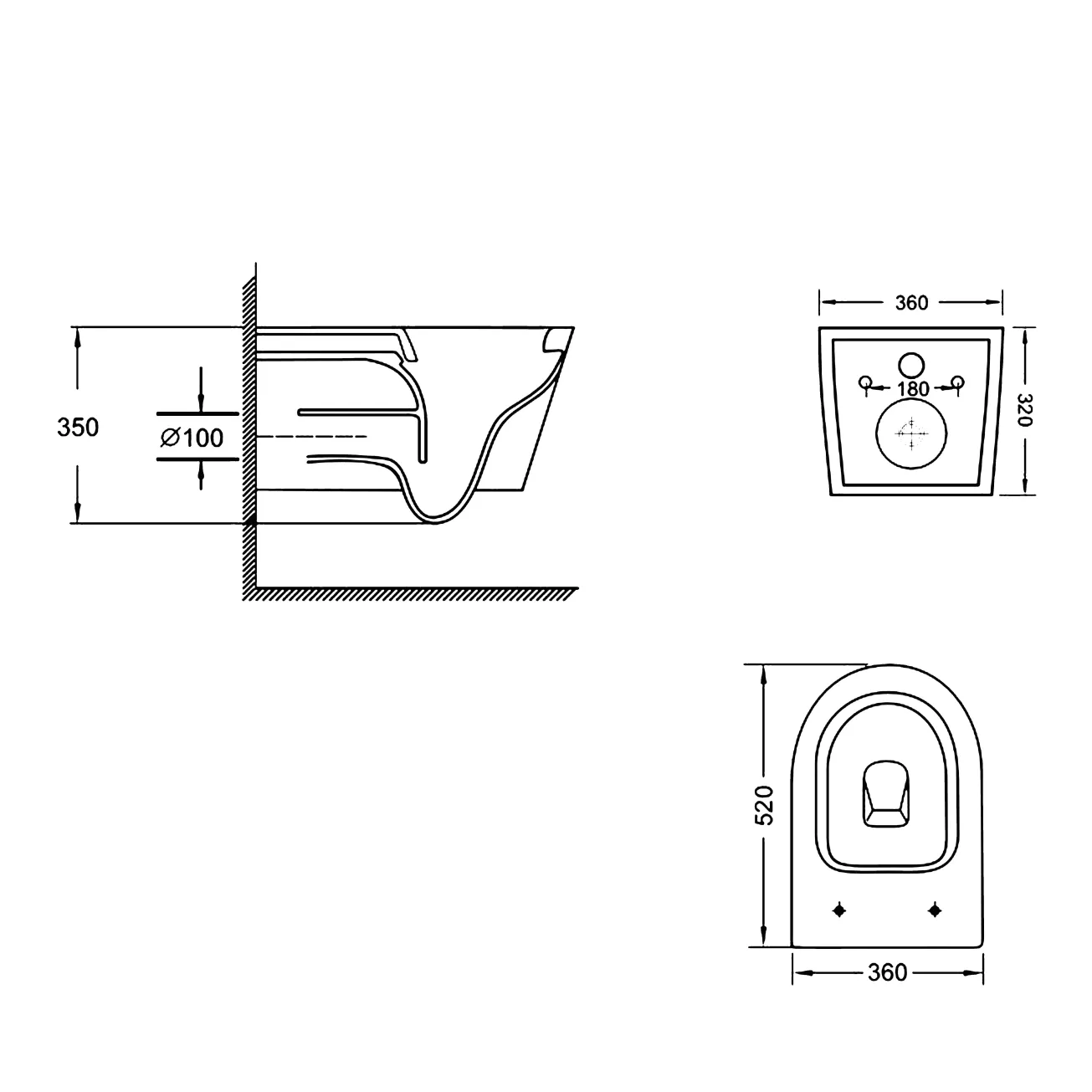 Унитаз подвесной Qtap Swan безободковый с сиденьем Soft-close QT16335180W Фото - 1