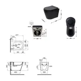 Комплект Qtap Scorpio Matt Black 2 в 1: унітаз підвісний Ultra Quiet QT14332380AMB + біде підвісне QT1455053FMB Фото - 1