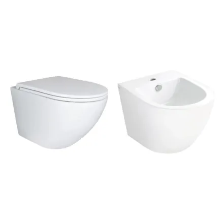 Комплект Qtap Robin 2 в 1: унитаз подвесной Ultra Quiet + биде подвесное (SD00053560)