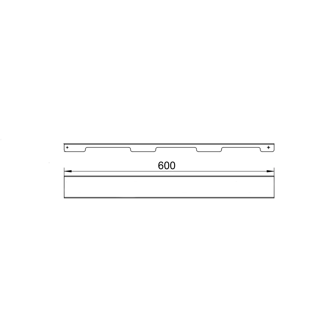 Решетка для линейного трапа SUS304 Grate FA600 (NKS) Qtap Фото - 1