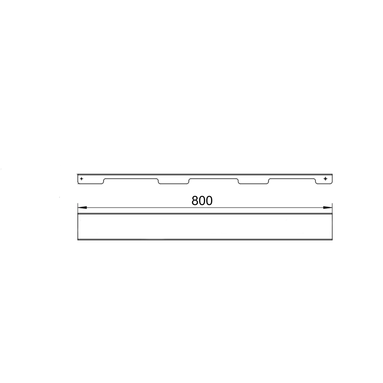 Решітка для лінійного трапу SUS304 Grate FA800 (NKS) Qtap Фото - 1