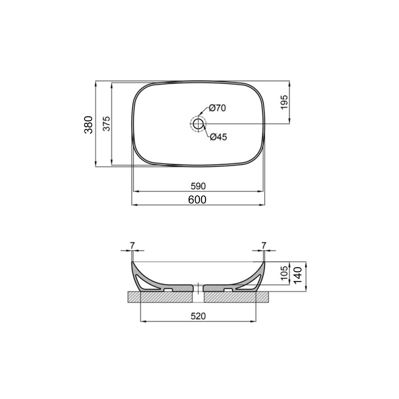 Раковина-чаша Qtap Cardinal 600х380х140 мм White QT04116257W Фото - 1