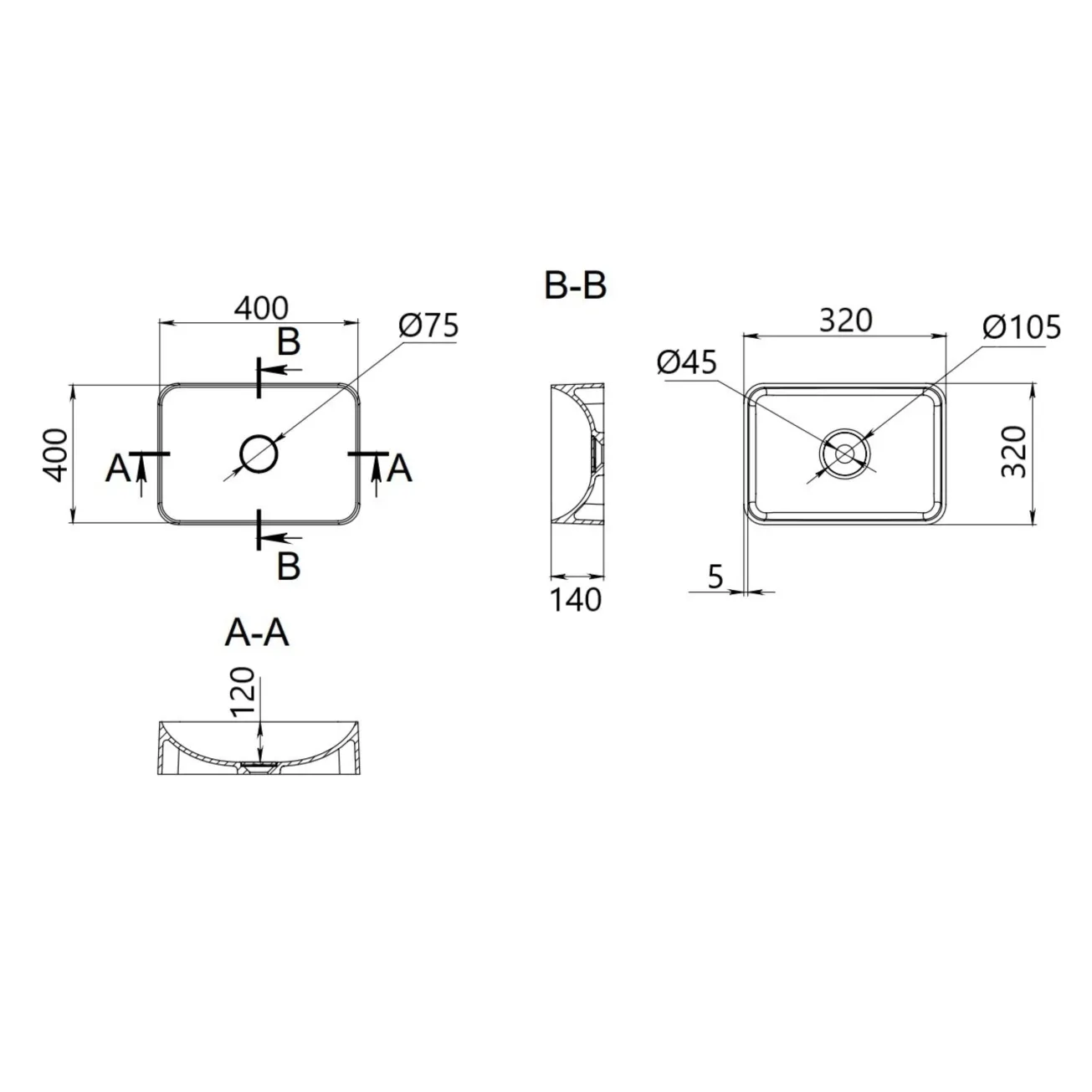 Раковина-чаша Qtap Kolibri 400х400х140 мм White QT10116303W Фото - 1