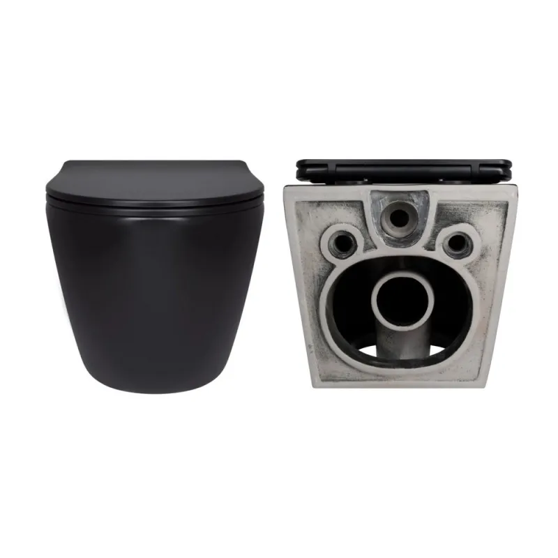 Комплект Qtap Robin Matt Black 2 в 1: унитаз подвесной Ultra Quiet QT13332381АSMB + биде подвесное QT1355046FMB (SD00053752) Фото - 4