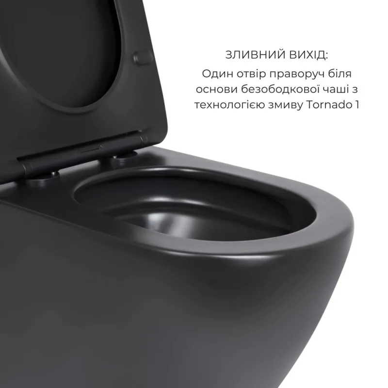 Комплект Qtap Robin Matt Black 2 в 1: унитаз подвесной Ultra Quiet QT13332381АSMB + биде подвесное QT1355046FMB (SD00053752) Фото - 5