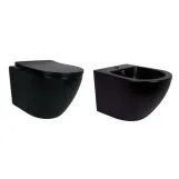 Комплект Qtap Robin Matt Black 2 в 1: унитаз подвесной Ultra Quiet QT13332381АSMB + биде подвесное QT1355046FMB (SD00053752)