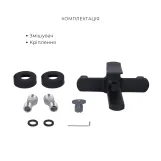 Комплект Qtap Slavonice Black Matt: Смеситель QTSLA259BLM45918 + Шланг QTHADPVCSQ160B + Лейка QTRUC125BLM45951 Фото - 3