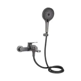 Смеситель для ванны Qtap Slavonice (с душевым гарнитуром) QTSLV259GMB48035 Gunmetal Black PVD (SD00054159)