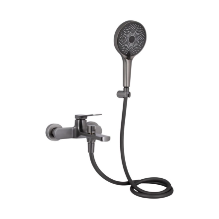 Смеситель для ванны Qtap Slavonice (с душевым гарнитуром) QTSLV259GMB48035 Gunmetal Black PVD (SD00054159)