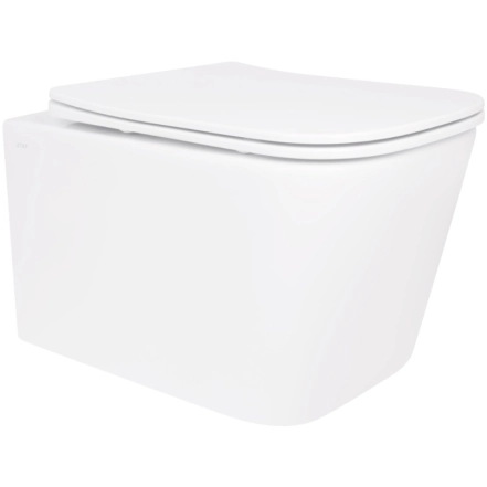 Унітаз підвісний Qtap Crow Rimless керамічний білий з сидінням Slim Duroplast Soft-close Quick Release (SD00054228)