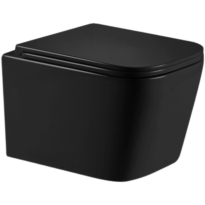 Унитаз подвесной Qtap Crow Керамика Черный с сиденьем Slim Duroplast (SD00054229)