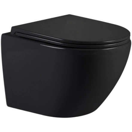Унітаз підвісний Qtap Jay Ultra Quiet кераміка Matt Black з сидінням (SD00054232)