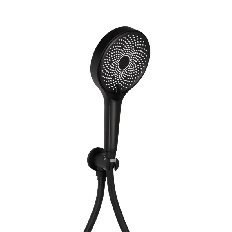 Комплект для душа Qtap Robin Black Chrome: Смесители QTROB4060102K+QTROB1060M102K+Тримач QT829910842854GRP+Шланг QTHADPVC160G+Лейка QTRUCA120R3GRP Фото - 5