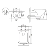 Унитаз подвесной Qtap Tern Ultra Quiet Керамика бежевый с сиденьем Slim (SD00054290) Фото - 1
