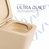 Унитаз подвесной Qtap Tern Ultra Quiet Керамика бежевый с сиденьем Slim (SD00054290) Фото - 4