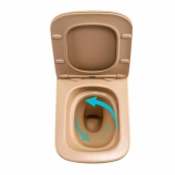 Унитаз подвесной Qtap Tern Ultra Quiet Керамика бежевый с сиденьем Slim (SD00054290) Фото - 5