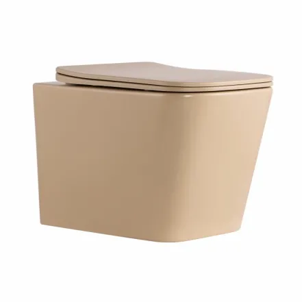 Унитаз подвесной Qtap Tern Ultra Quiet Керамика бежевый с сиденьем Slim (SD00054290)