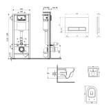 Готове рішення Qtap для ванної кімнати: підвісний унітаз Swan Ultra Quiet 520x360x320 + комплект інсталяції Nest 4 в 1 (лінійна клавіша White) Фото - 1