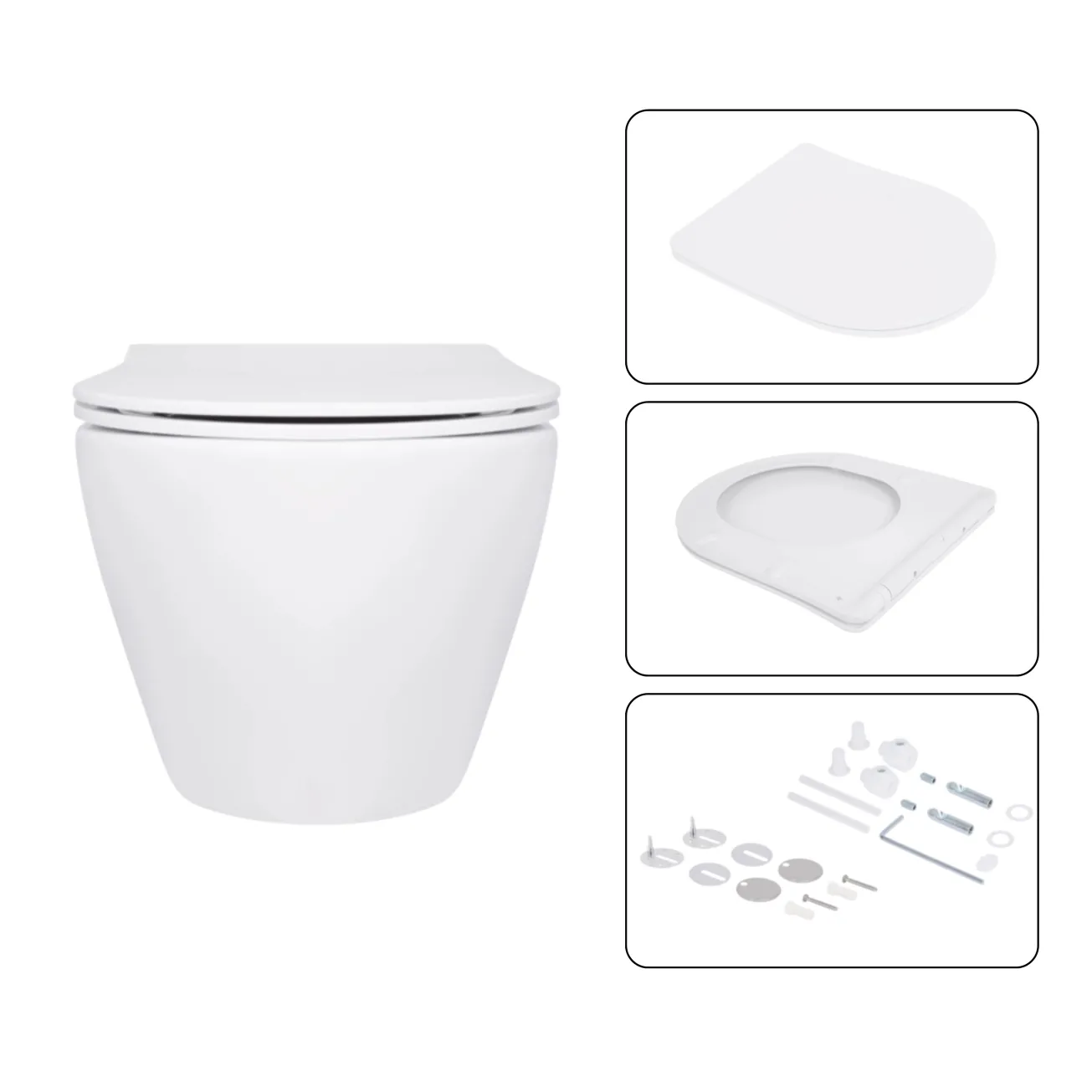 Готовое решение Qtap для ванной комнаты: подвесной унитаз Jay Ultra Quiet 520x360x320 + комплект инсталляции Nest 4 в 1 (квадратная клавиша Chrome) Фото - 6