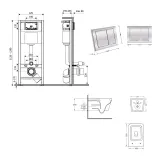 Готовое решение Qtap для ванной комнаты: подвесной унитаз Crow Ultra Quiet 520x360x290 + комплект инсталляции Nest 4 в 1 (квадратная клавиша Chrome) Фото - 1