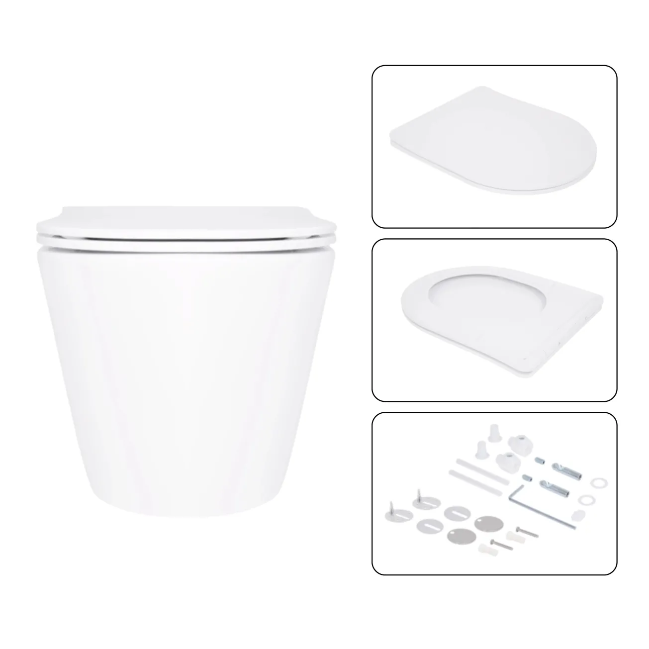 Готовое решение Qtap для ванной комнаты: подвесной унитаз Swan Ultra Quiet 520x360x320 + комплект инсталляции Nest 4 в 1 (квадратная клавиша Chrome) Фото - 6
