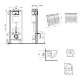Готовое решение Qtap для ванной комнаты: подвесной унитаз Swan Ultra Quiet 520x360x320 + комплект инсталляции Nest 4 в 1 (квадратная клавиша Chrome) Фото - 1
