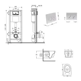 Готове рішення Qtap для ванної кімнати: підвісний унітаз Jay Ultra Quiet 520x360x320 + комплект інсталяції Nest 4 в 1 (кругла клавіша Satin) Фото - 1
