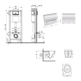 Готовое решение Qtap для ванной комнаты: подвесной унитаз Jay Ultra Quiet 520x360x320 + комплект инсталляции Nest 4 в 1 (линейная клавиша Chrome) Фото - 1