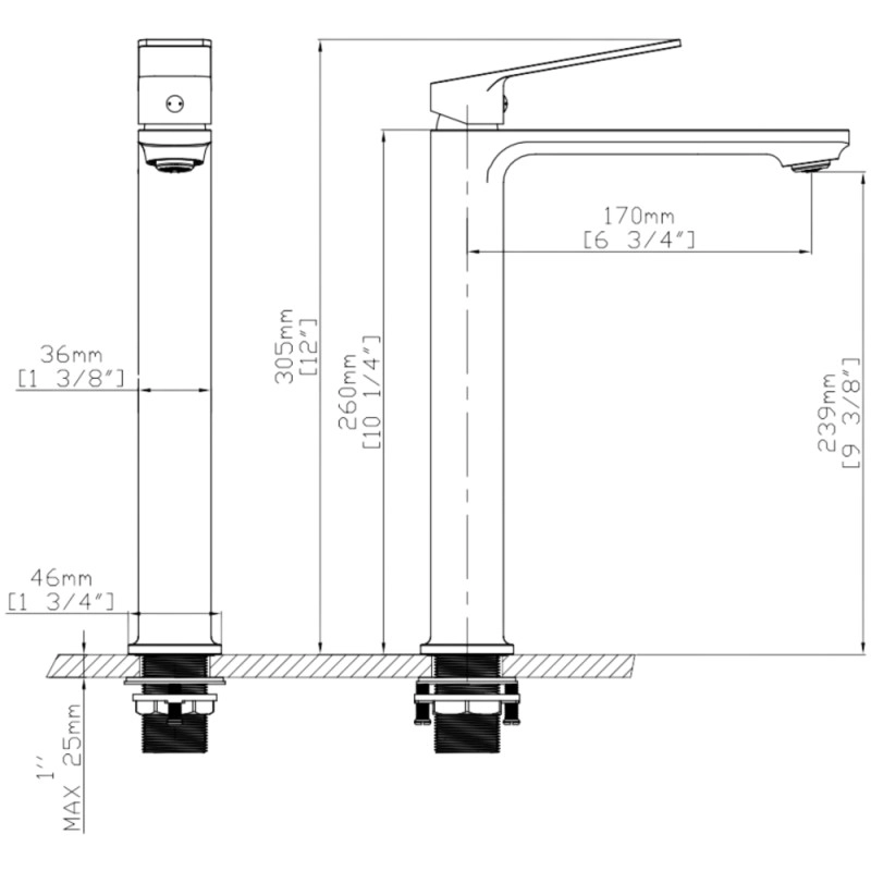 Змішувач для раковини високий Qtap Capricorn, Chrome QTCAP1060H102C48220 (SD00054344) Фото - 7