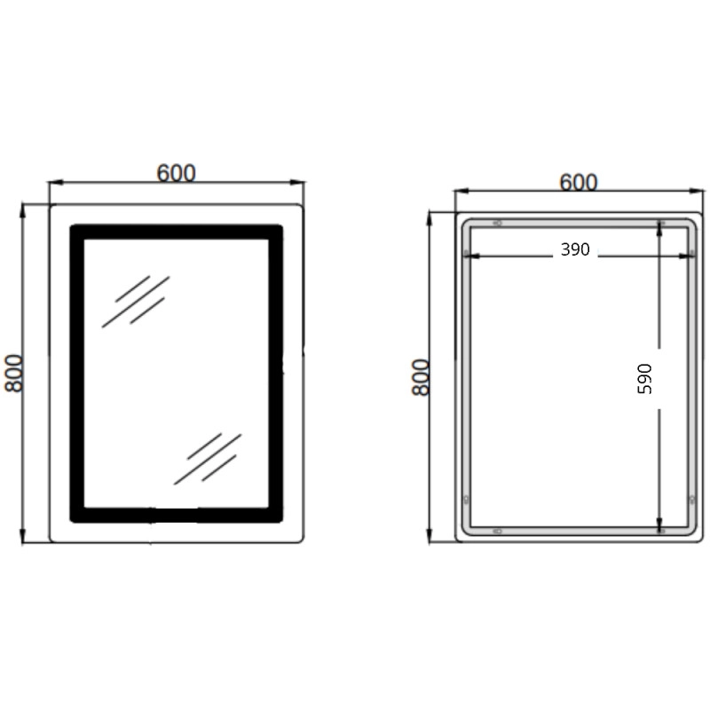 Дзеркало Qtap Cardinal (CA2) 600х800 з LED-підсвічуванням QT0478C608048453 (SD00054577) Фото - 1