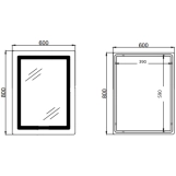 Дзеркало Qtap Cardinal (CA2) 600х800 з LED-підсвічуванням QT0478C608048453 (SD00054577) Фото - 1
