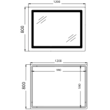 Дзеркало Qtap Cardinal (CA2) 1200х800 з LED-підсвічуванням QT0478C1208048454 (SD00054578) Фото - 8
