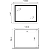 Зеркало Qtap Cardinal (CA2) 1000х800 с LED-подсветкой QT0478C1008048455 (SD00054579) Фото - 1