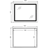 Дзеркало Qtap Cardinal (CA2) 800х600 з LED-підсвічуванням QT0478C806048457 (SD00054581) Фото - 1