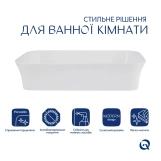 Комплект Qtap Virgo N: Раковина накладная 560x380x130 мм, White, прямоугольная + Донный клапан Pop-up PU02 Фото - 2