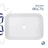 Комплект Qtap Virgo N: Раковина накладна 560x380x130 мм, White, прямокутна + Донний клапан Pop-up PU02 Фото - 3