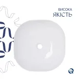 Комплект Qtap Kolibri: Раковина накладная 400x400x140 мм, White, квадратная + Донный клапан Pop-up PU02 Фото - 3