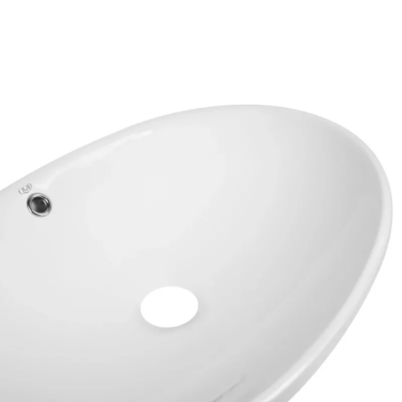 Комплект Qtap Dove: Раковина накладна 635x420x150 мм, White, овальна + Донний клапан Pop-up PU02O Фото - 2