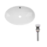 Комплект Qtap Dove: Раковина накладна 635x420x150 мм, White, овальна + Донний клапан Pop-up PU02O