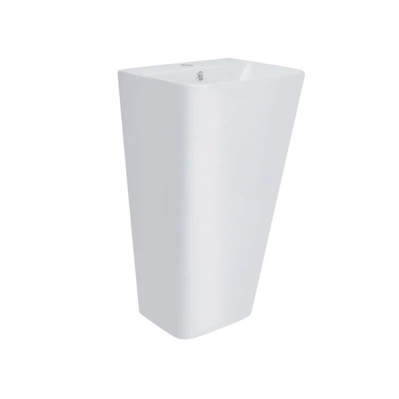 Комплект Qtap Tern: Раковина-моноблок підлогова 440x380x830 мм, White + Донний клапан Pop-up PU02O Фото - 2