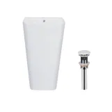 Комплект Qtap Tern: Раковина-моноблок підлогова 440x380x830 мм, White + Донний клапан Pop-up PU02O