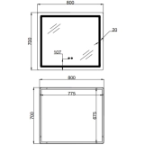 Дзеркало Qtap Mideya (MI2)  800х700 з LED-підсвічуванням QT2078NCF807048476 (SD00054600) Фото - 1