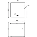 Дзеркало Qtap Mideya (MI1) 800x800 з LED-підсвічуванням QT2078NCF808048477 (SD00054601) Фото - 1